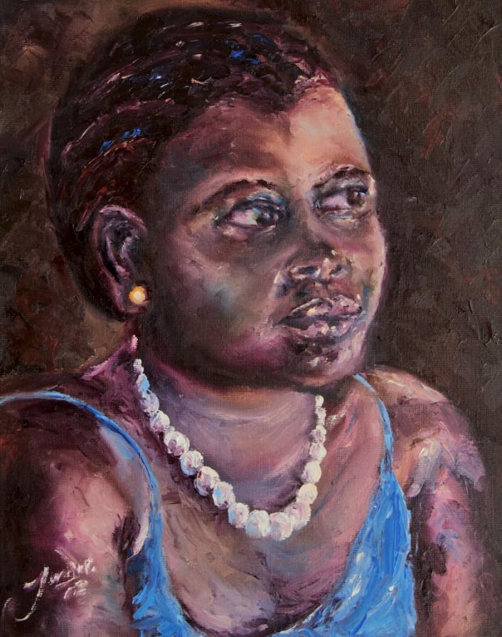 Women in a Blue Shirt