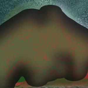 Landscape in Green with unknown Person