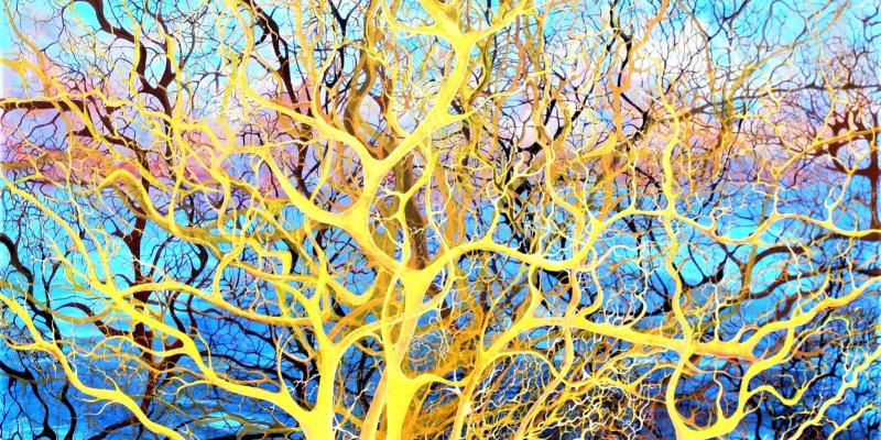 I participated in "The Garden of Soul", Virtual Art Exhibition, with the painting "The embrace of love" and "In search of the sky"