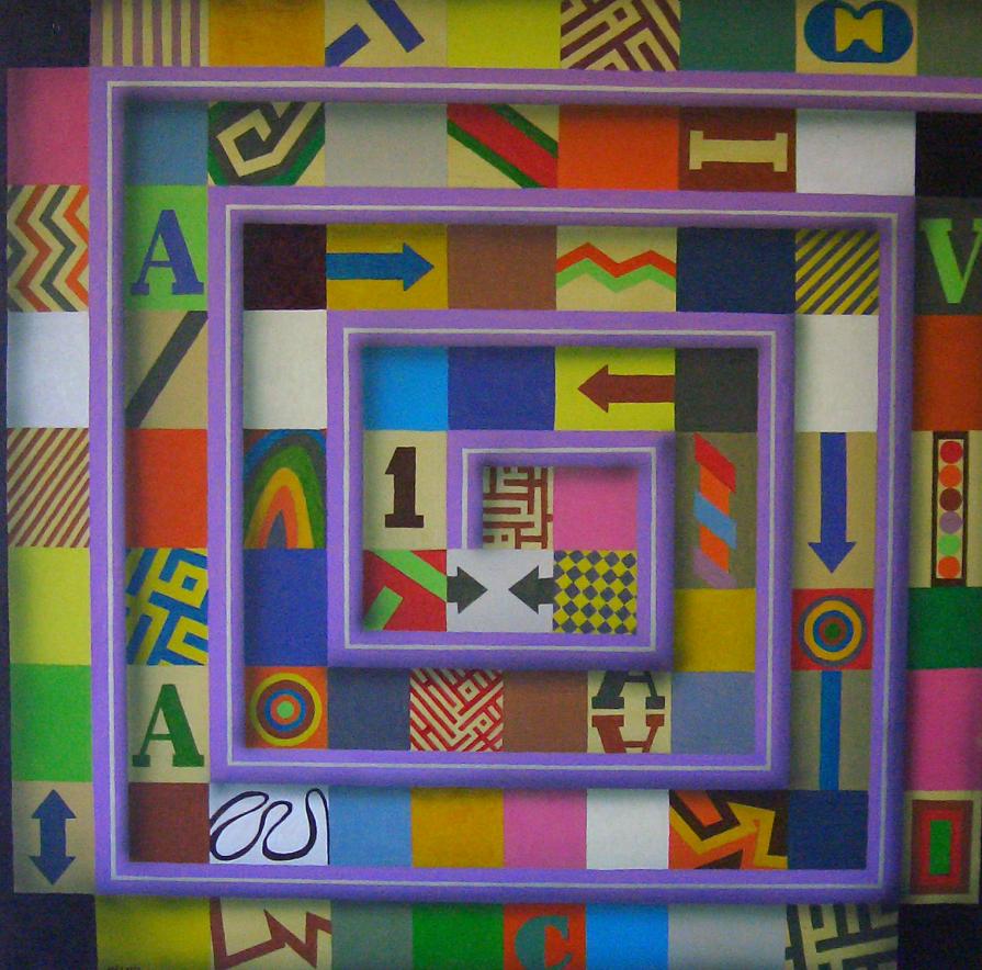 Cruciverba  olio su tela   100x100   2002