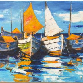 Mario Bresciani (Italia) - Paesaggio marino - olio su tela - 80 x 50