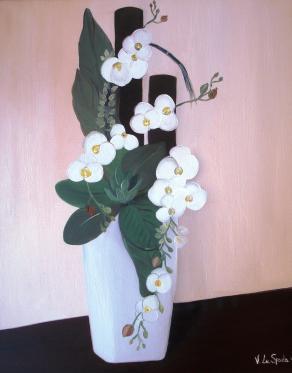 Valentina La Spada (Italia) - Vaso di fiori moderno - olio su tela - 40 x 50