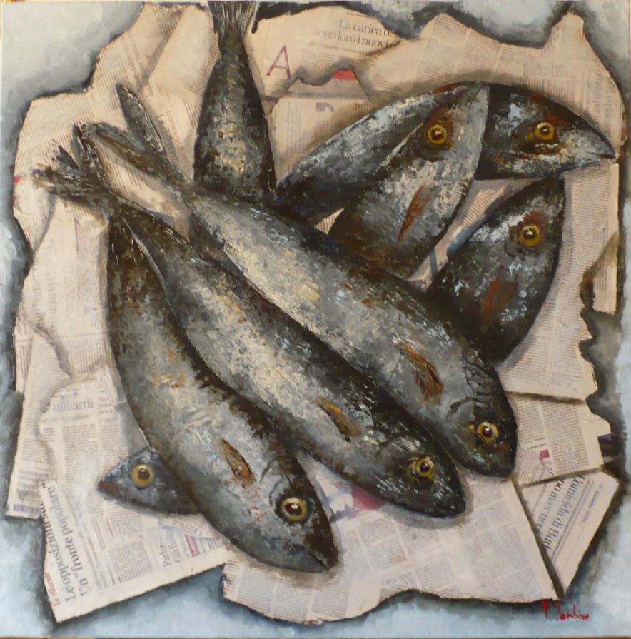 Pesci su sfondo azzurro