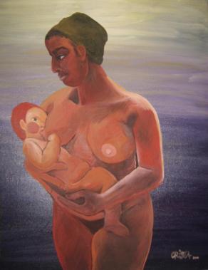 Cristina Patti (Italia) - Maternità – tecnica mista tela – 50 x 60