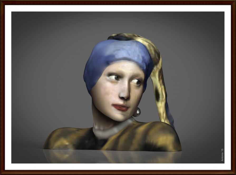 Ragazza con orecchino in 3D