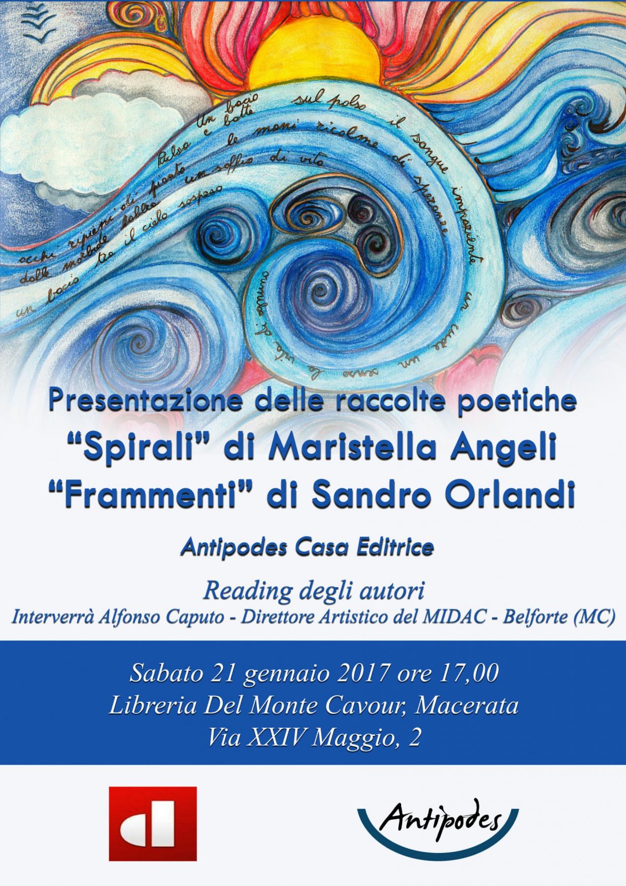 Maristella Angels and Sandro Orlandi, present their poetry collections in Macerata Maristella Angels and Sandro Orlandi, present their poetry collections in Macerata