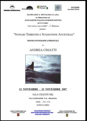 Locandina Mostra Andrea Cimatti Sala Celeste Bologna Locandina Mostra Andrea Cimatti Sala Celeste Bologna