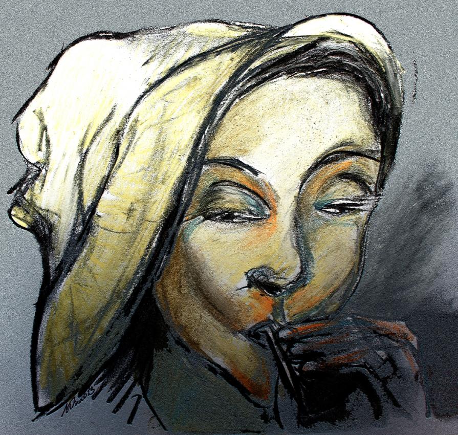 Lady with yellow hat