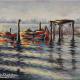 "BARCHE AL TRAMONTO" - Olio su tela, 30x24 cm, 2011