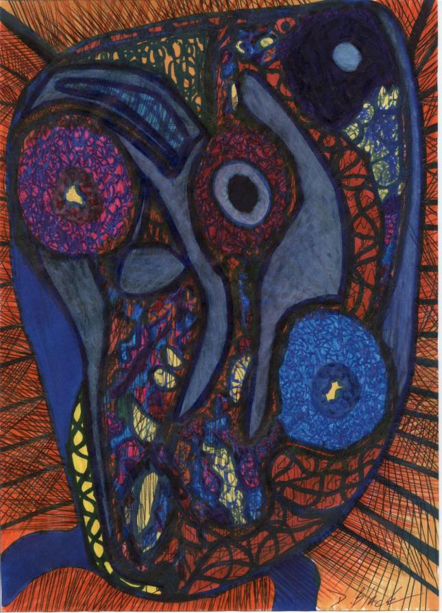 Microscopic invader, Work on paper Pen & Ink drawing Microscopic invader, Work on paper Pen & Ink drawing