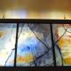 "Cave Paintings", Sliced Stone window in wooden frame