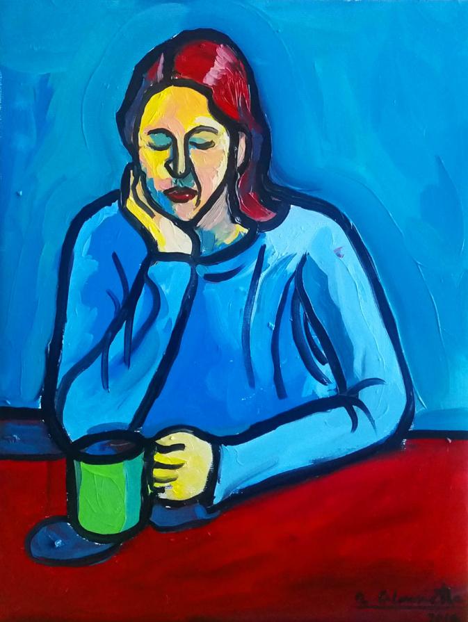 Ragazza con tazza di caffè - Woman with cup of coffee