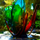 The Snake and the Frog (and the zombie) - glass sculpture 