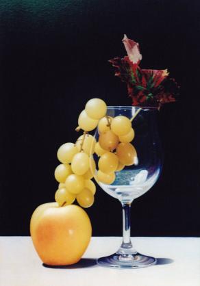 Coppa con uva e mela