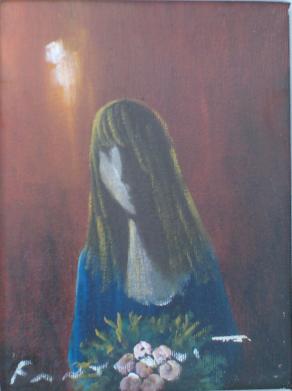 Eliano Fantuzzi (Italia) - L'attesa - olio tela - 24 x 18