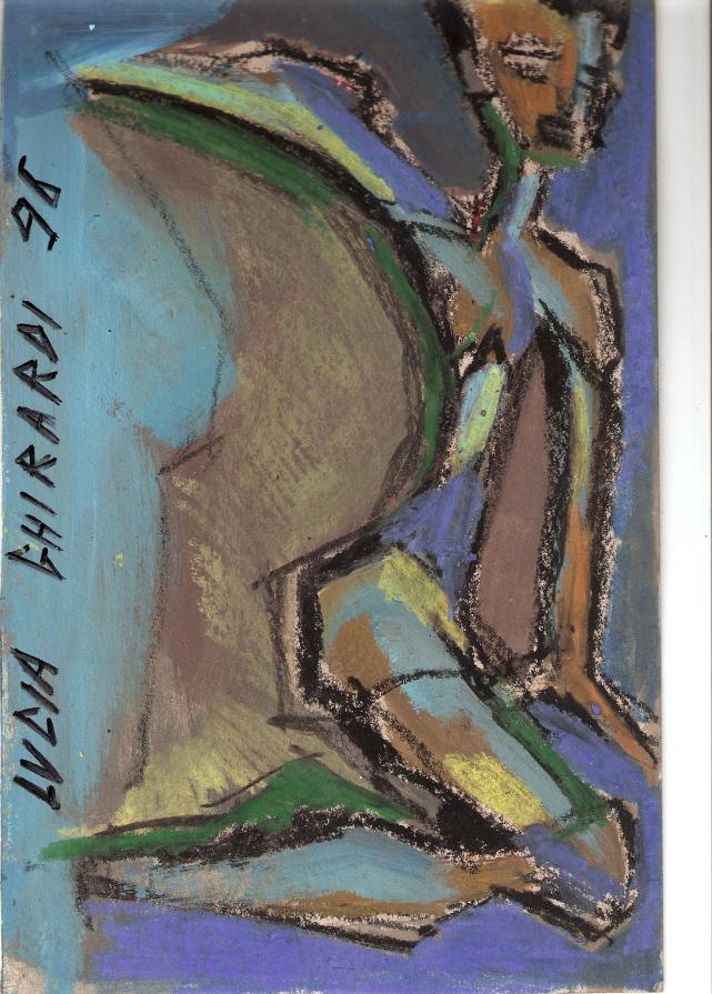 Nudo d'uomo in campo blu