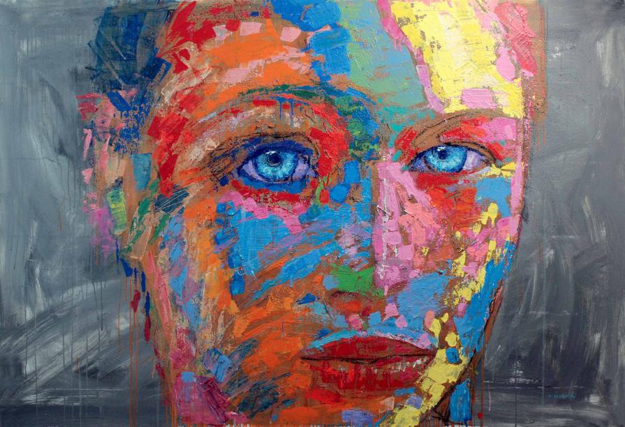 Fabio Modica | Faciem V - mixed media on canvas - cm 200 x 140 | 79 x 55 inches - 2014