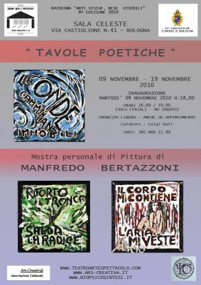 Locandina Mostra Manfredo Bertazzoni Sala Celeste Bologna Locandina Mostra Manfredo Bertazzoni Sala Celeste Bologna