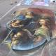STREET PAINTING Copia di Madonna delle Rocce