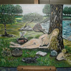 Madre con figli che giocano