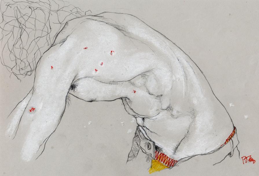 ragazzo con silp colorato e nei rossi