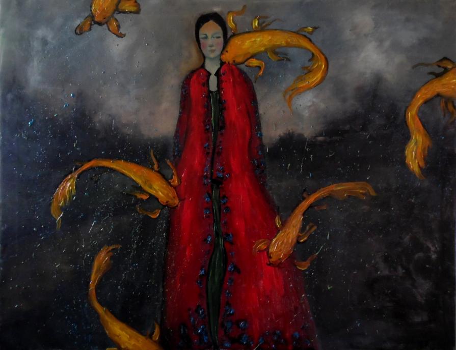 the goldfish's kiss 90x70cm