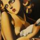 Donna con colombo - Omaggio a Tamara De Lempicka Donna con colombo - Omaggio a Tamara De Lempicka