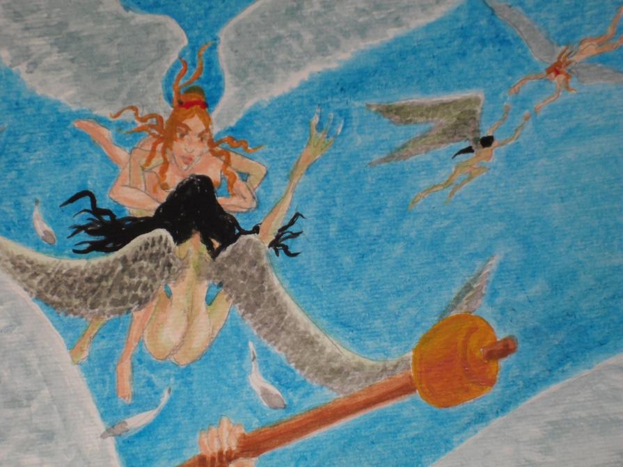 Controcanto (particolare) - L'azzuffamento mitico fra le Muse e le Sirene, rivali nel canto