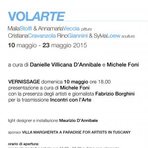 VOLARTE: Maila Stolfi & Annamaria Veccia painting Cristiana Cravanzola, Rino Giannini & Sylvia Loew sculpture