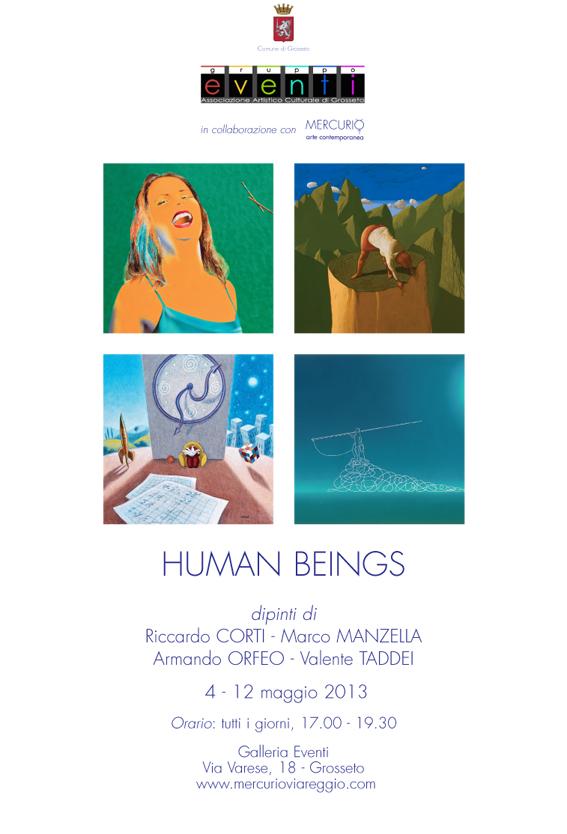 HUMAN BEING: Corti, Manzella, Orfeo e Taddei espongono alla Galleria EVENTI