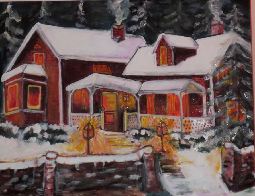 Casa di campagna innevata