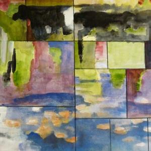 Il bozzetto con le divisioni a mosaico. Il bozzetto con le divisioni a mosaico.