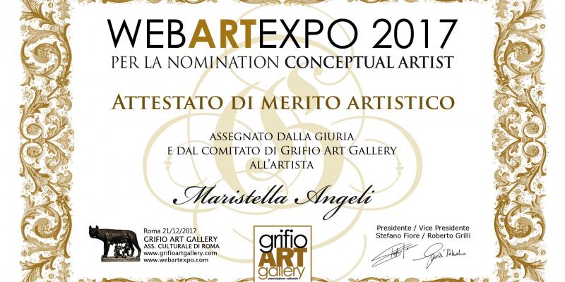 Maristella Angeli riceve l’attestato di Merito Artistico