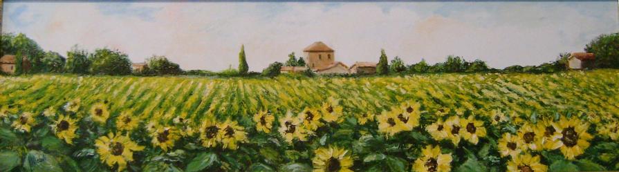 Paesaggio con girasoli