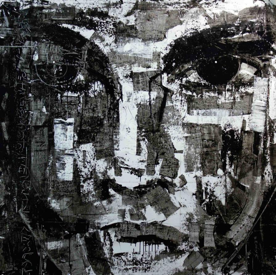 Fabio Modica - Gnosis: Dismay - mixed media on canvas - 59x59 inches