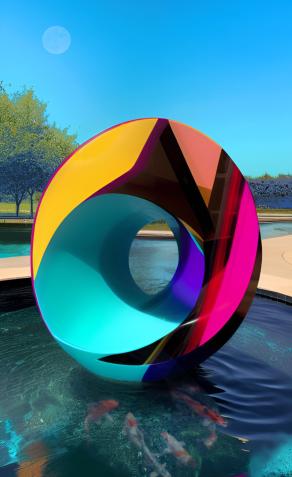 Pool Donut Sculpture memorializing real donuts