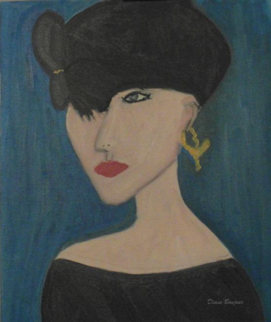 Donna con cappellino