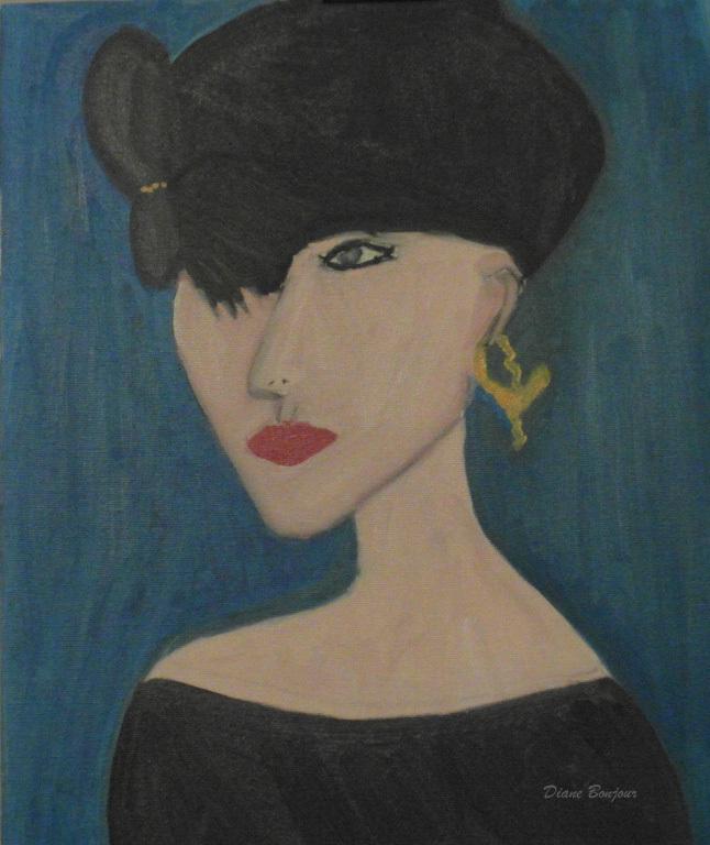 Donna con cappellino