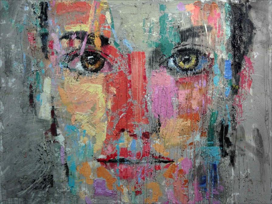 Fabio Modica | Faciem - mixed media on canvas - cm 200x155 | 75x59 inches