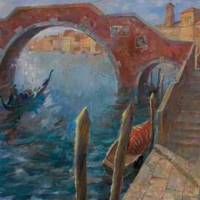 Venice. Morning at Three Arch Bridge