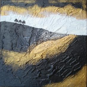 Aliz Polgar (Ungheria) - Three trees - tecnica mista tela - 50 x 50