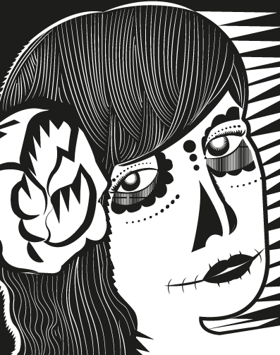 Donna in maschera messicana