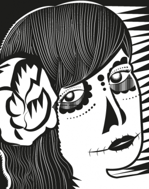 Donna in maschera messicana