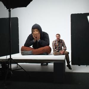 Artist and sculpture