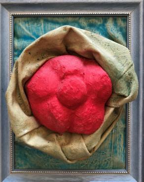 Christian Molin - Rosetta - tecnica mista su legno - 20 x 30