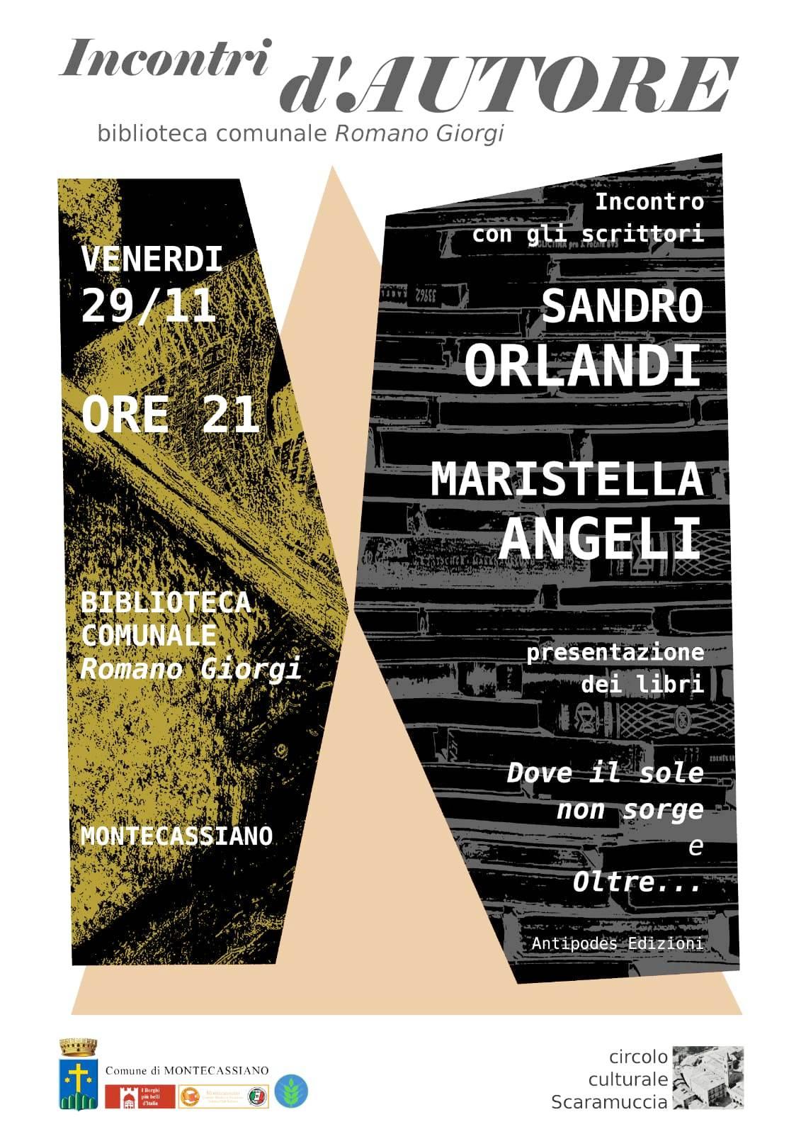 Author Meetings: Sandro Orlandi and Maristella Angeli present at the Municipal Library "Romano Giorgi" Montecassiano (MC)