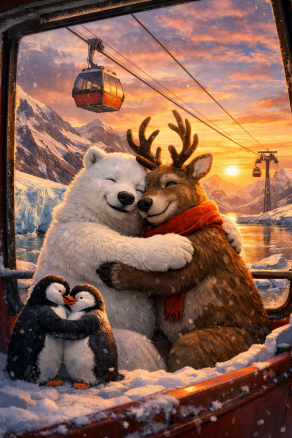 Nel gelo dell'inverno; un abbraccio che scalda il cuore ❤️