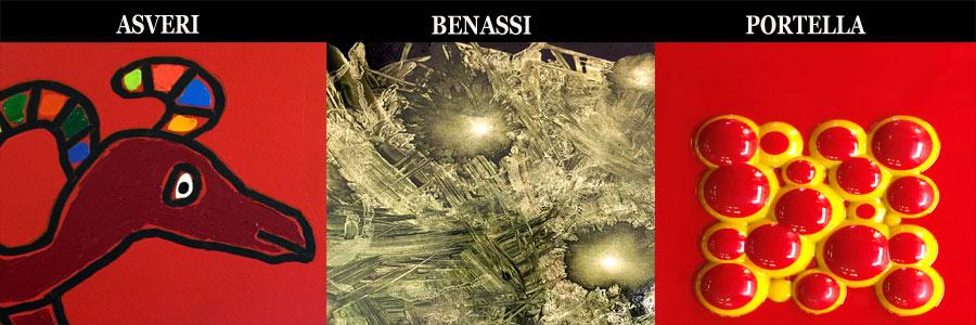 Mostre personali di Gianfranco Asveri, Sauro Benassi e Giuseppe Portella Mostre personali di Gianfranco Asveri, Sauro Benassi e Giuseppe Portella