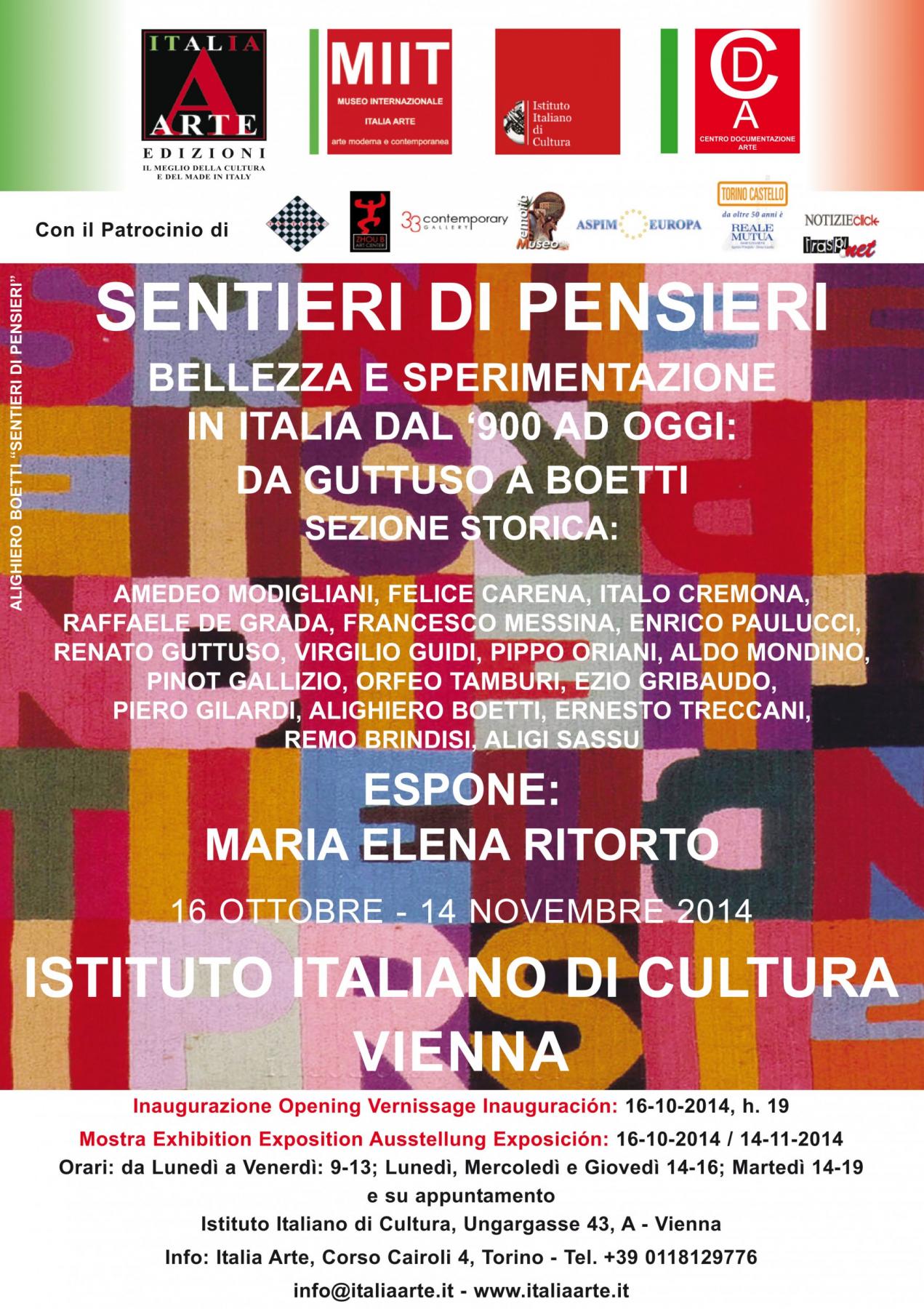 "SENTIERI DI PENSIERI" -  ISTITUTO ITALIANO DI CULTURA VIENNA