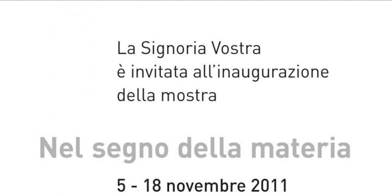 Nel segno della materia